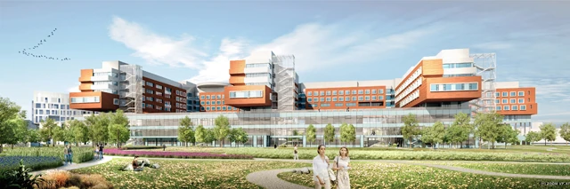 Außenperspektive des Krankenhauses
